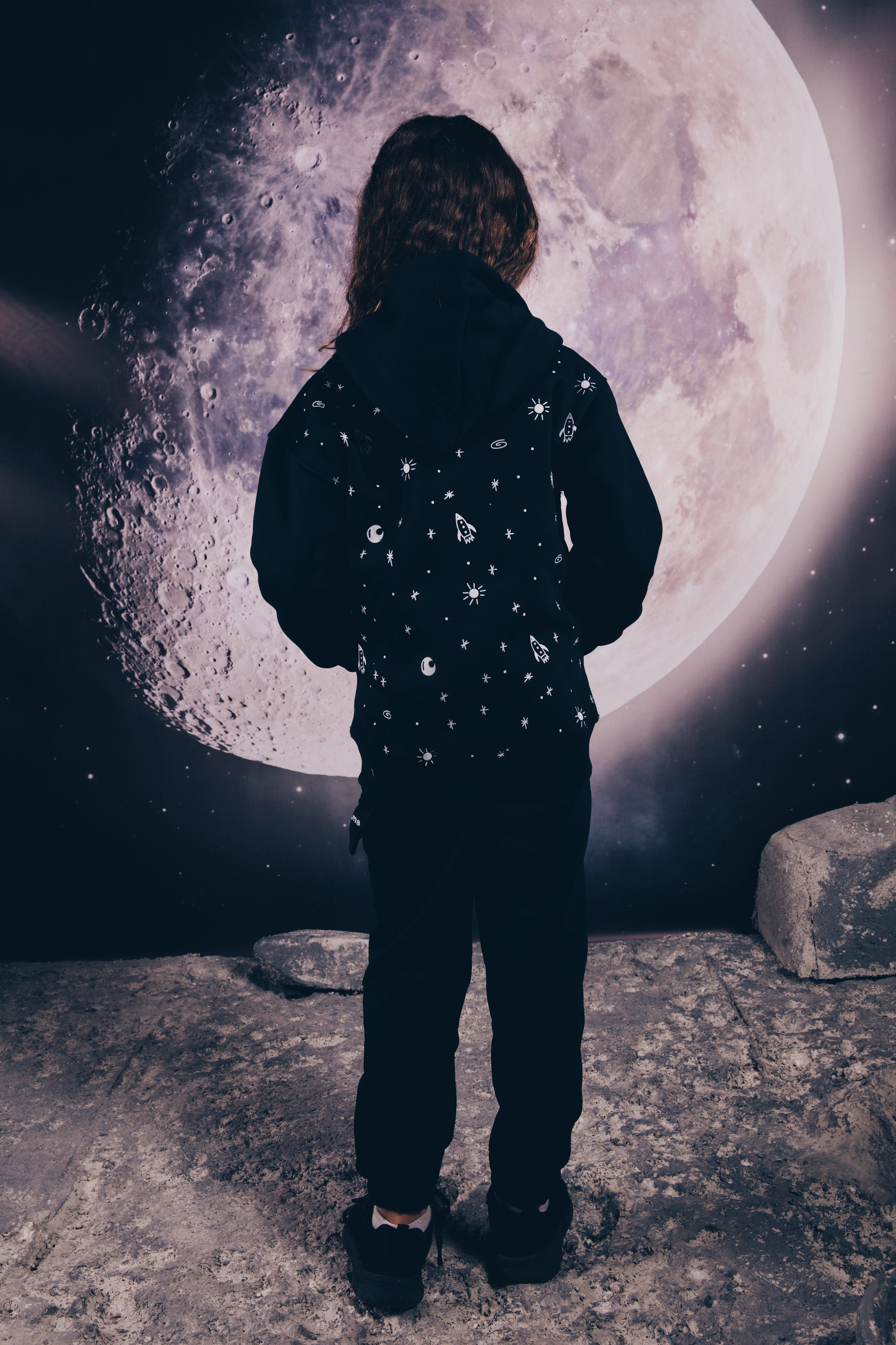 Night Sky Explorer Black Hoodie