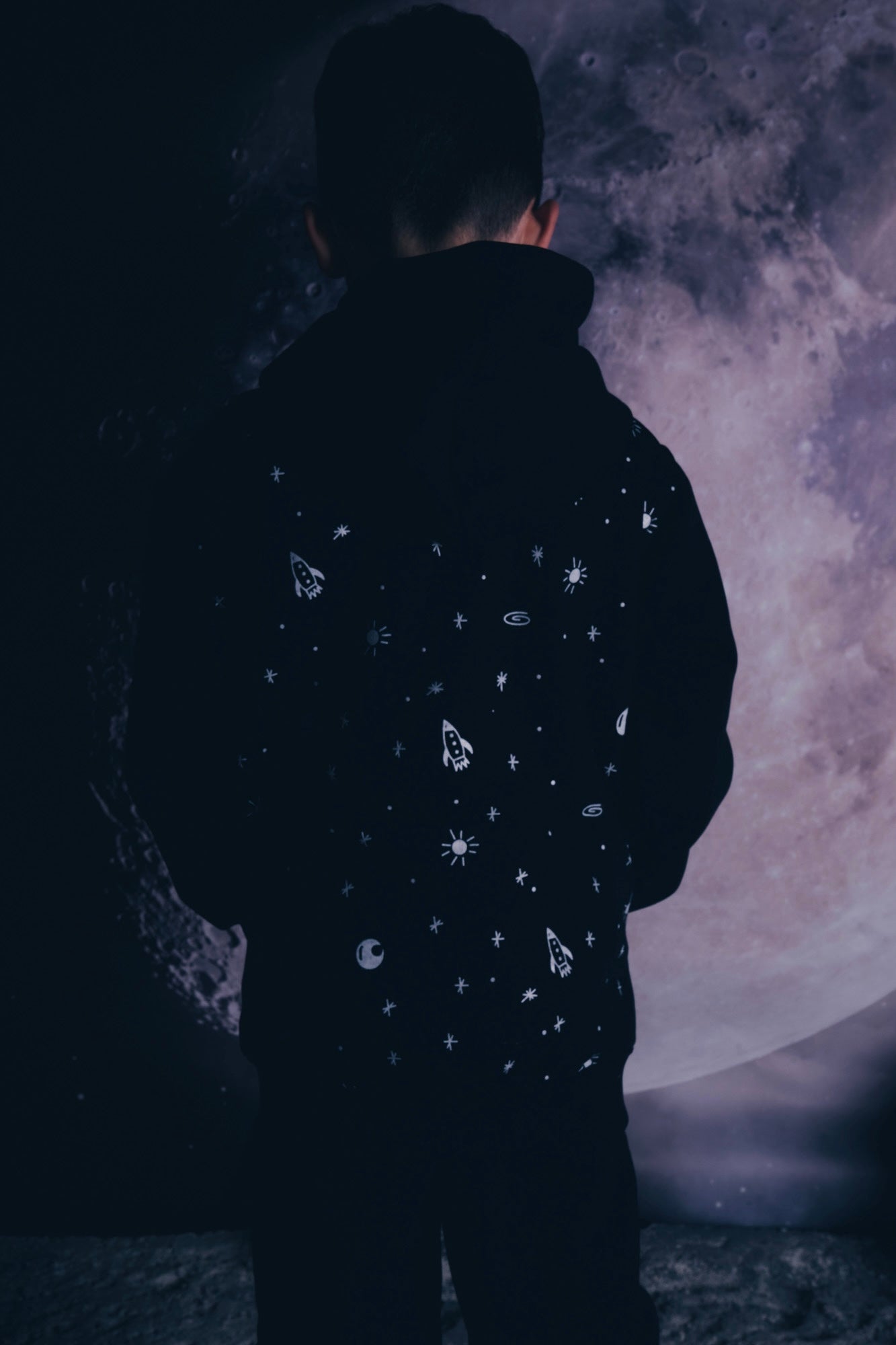 Night Sky Explorer Black Hoodie