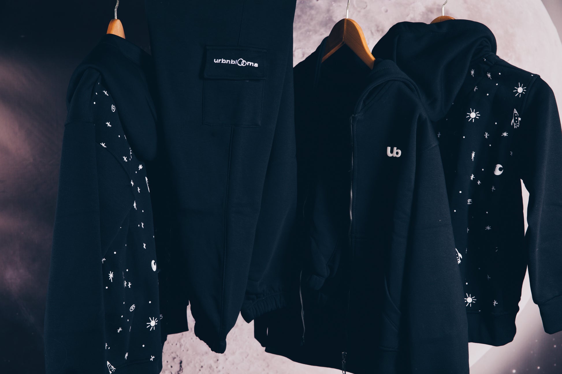 Night Sky Explorer Black Hoodie